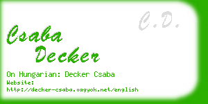 csaba decker business card